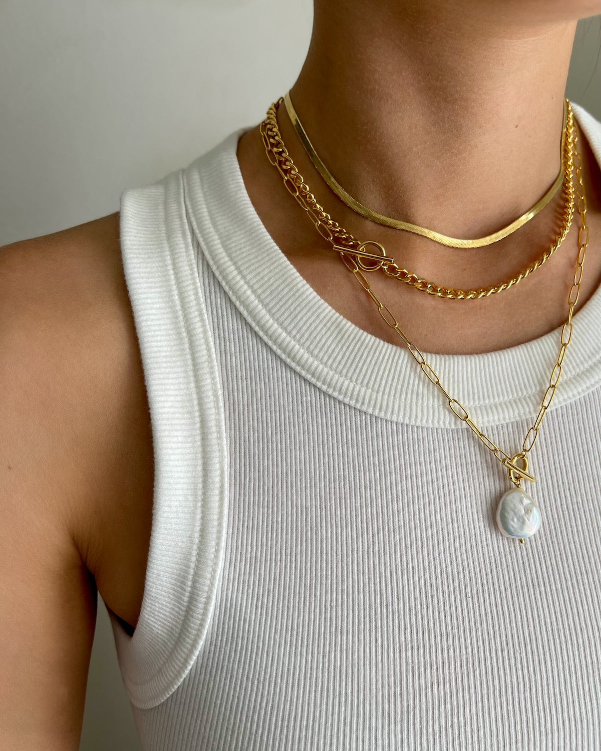diana pearl gold plated jewelry chains