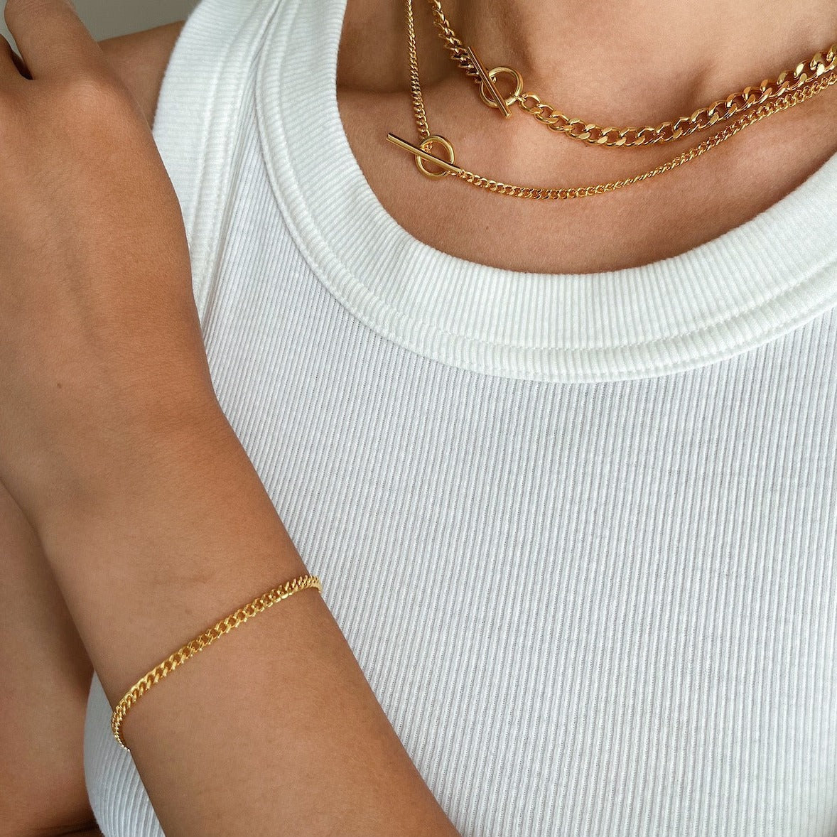 erin mini gold plated jewelry chains 18k gold plated