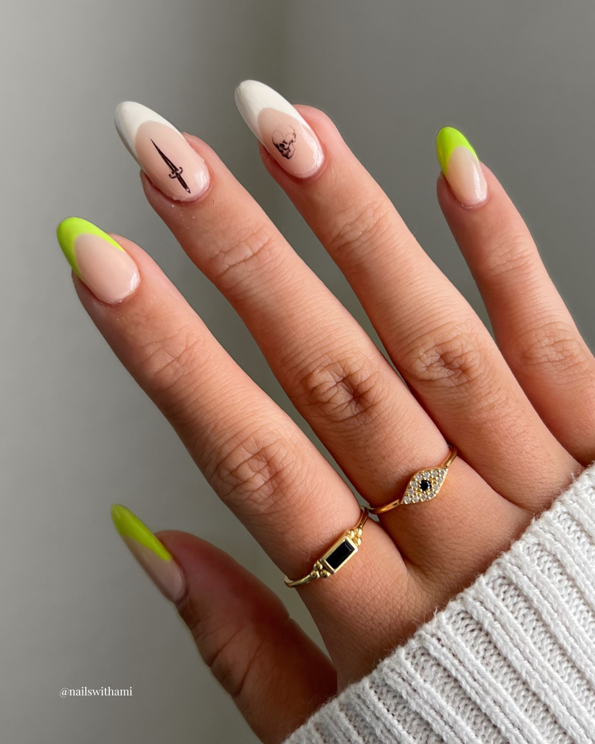 taylor ring evil eye ring 18k gold plated jewelry neon nails @nailswithami