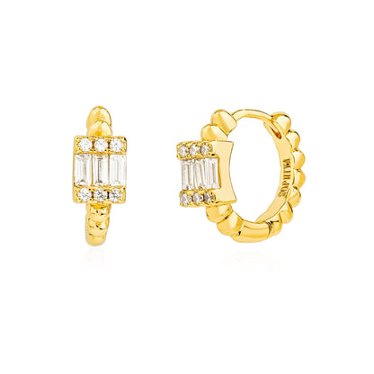 fine 18k gold plated earrings cz stud, gorgeous spiral textured earrings