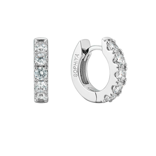 luxury silver huggie earrings close up showing quality and fine details
