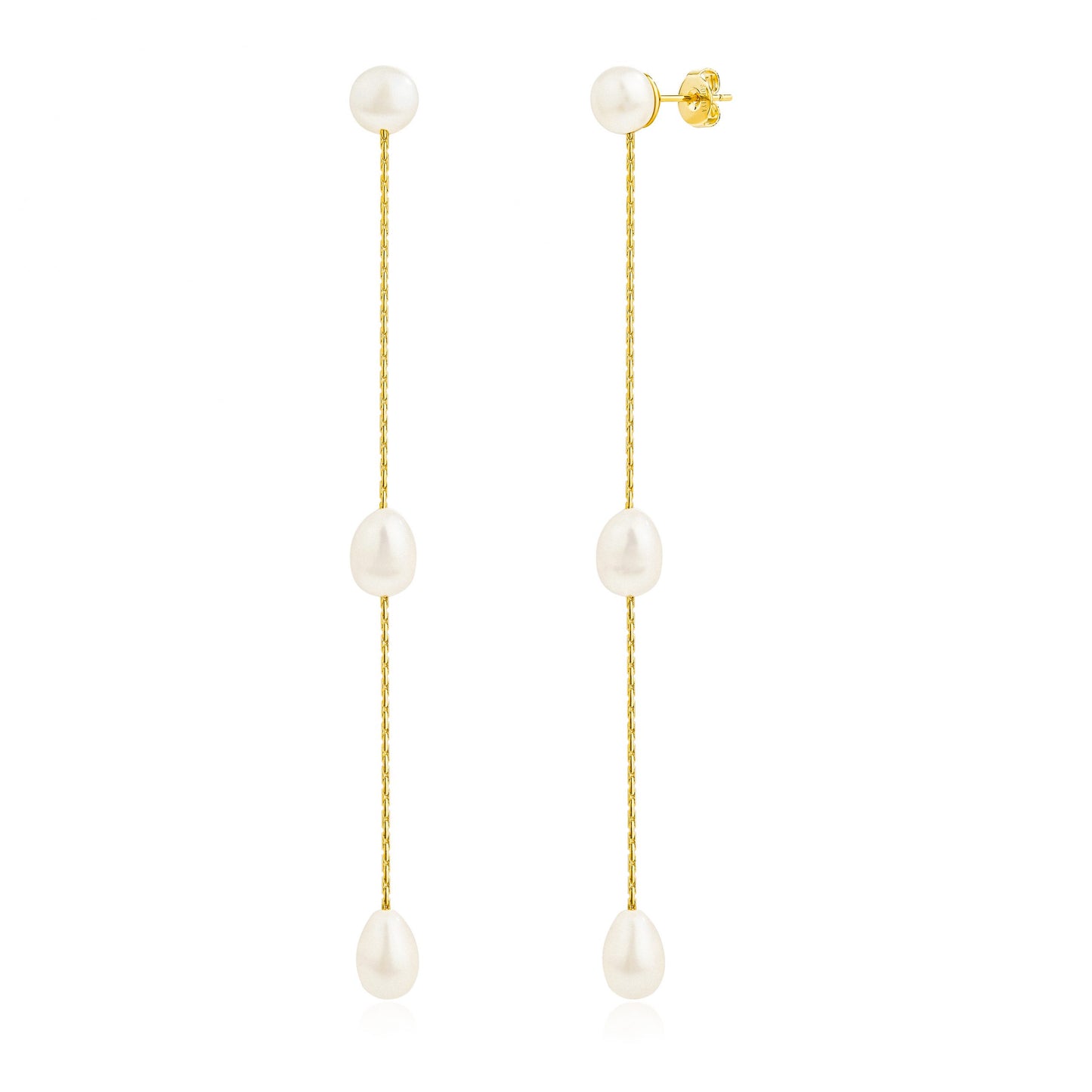 18k gold plated pearl drop earrings minimal occassion wear elegant