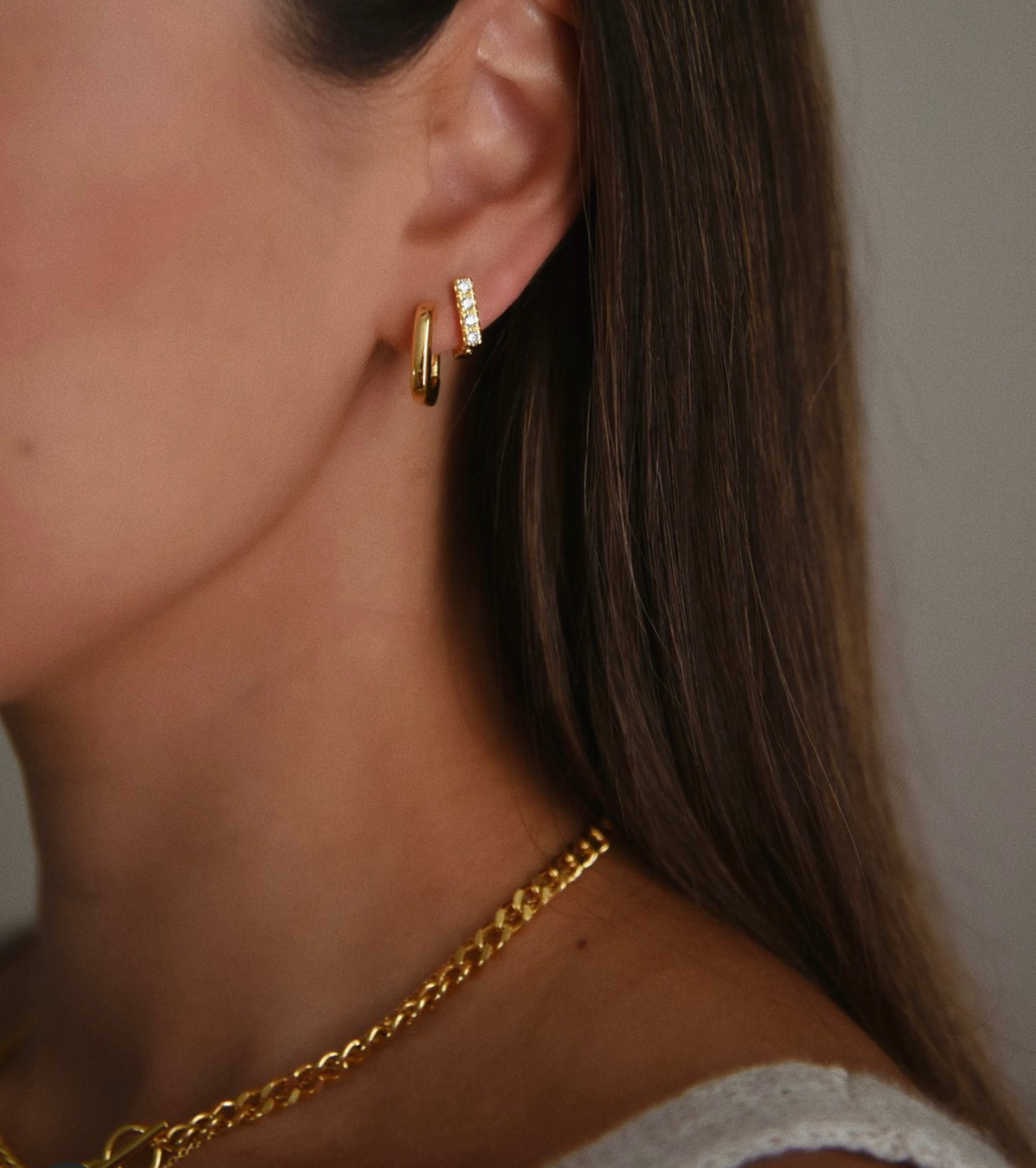gold plated jewelry layering earrings