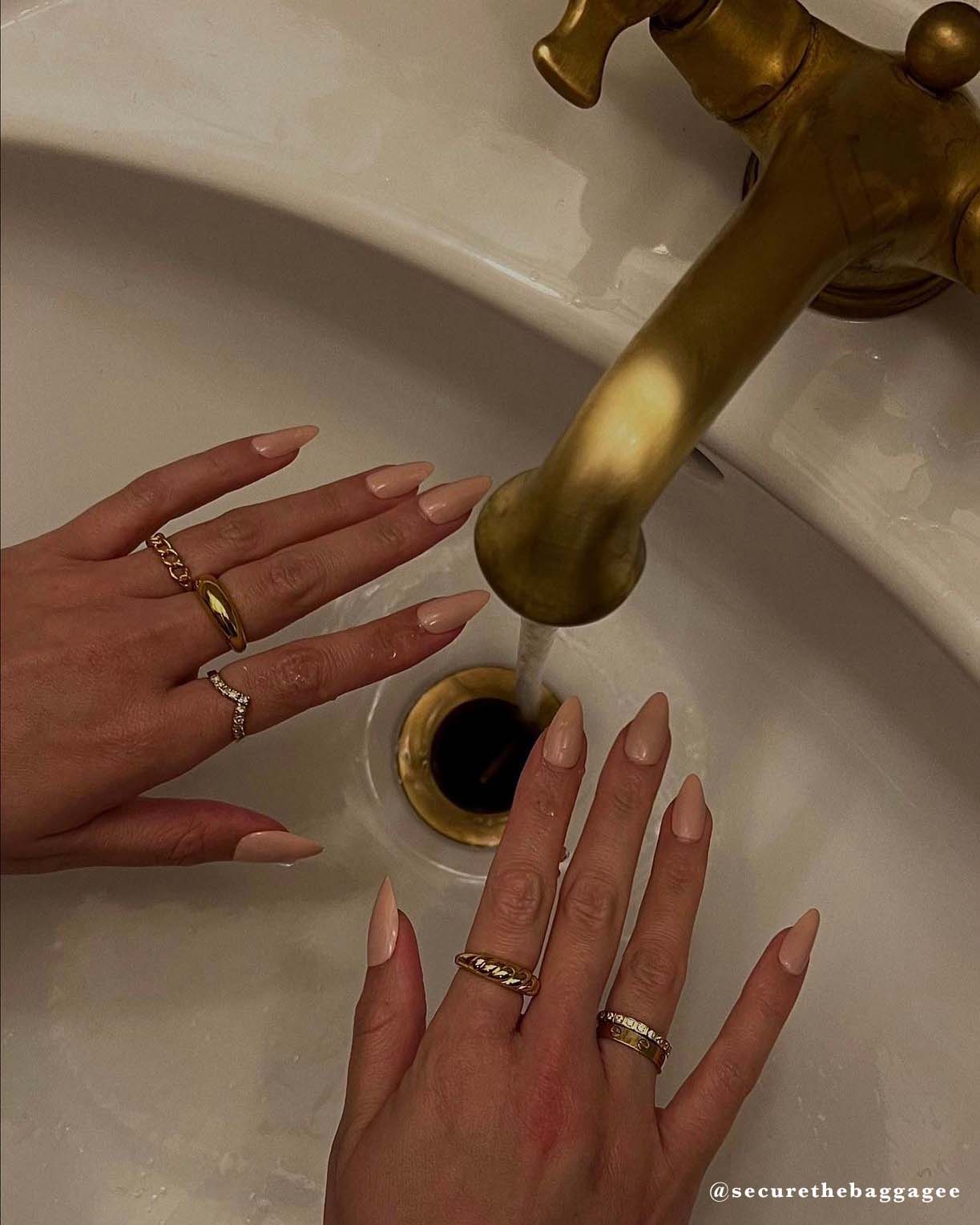 18k gold plated rings manicure