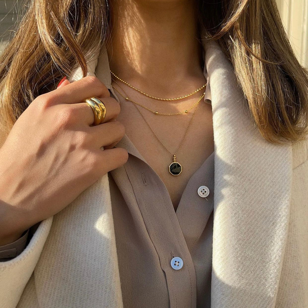 gold plated jewelry elena necklace pendant