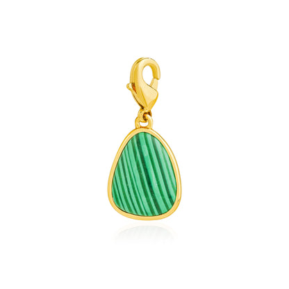 18k gold plated jewelry removable pendant malachite