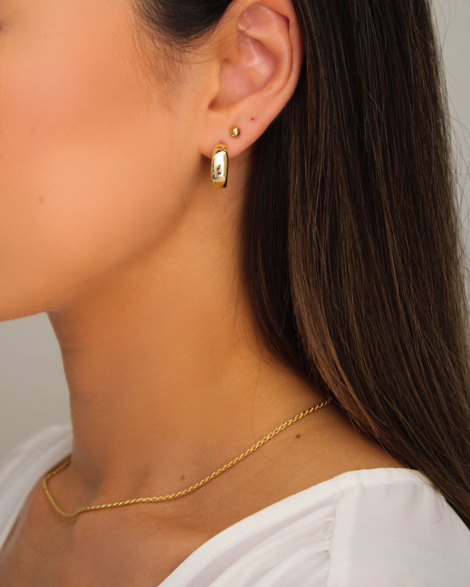 bold thick hoop earrings classic minimal jewelry