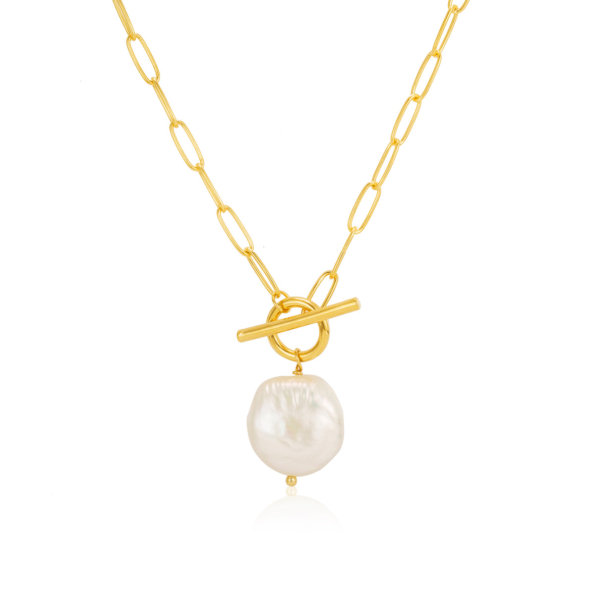 gold plated pearl necklace jewelry