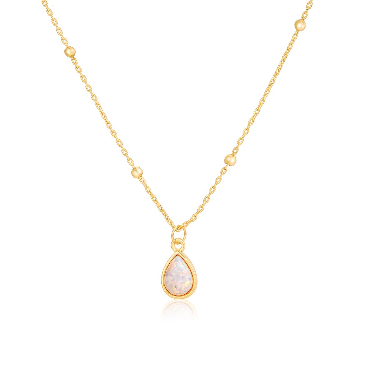 esme gold plated chain jewelry opal