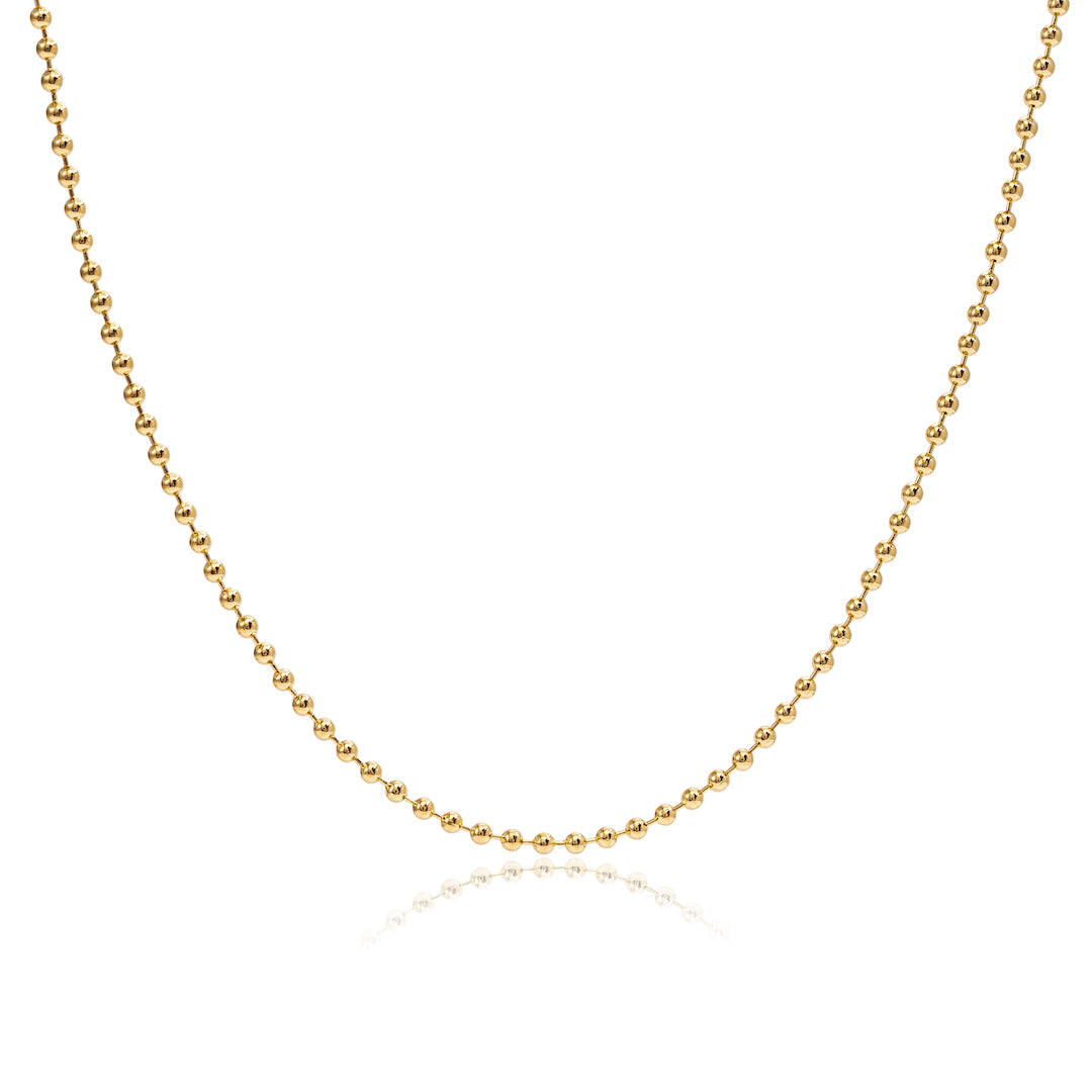 maddie beaded necklace chain 18k gold plated petite