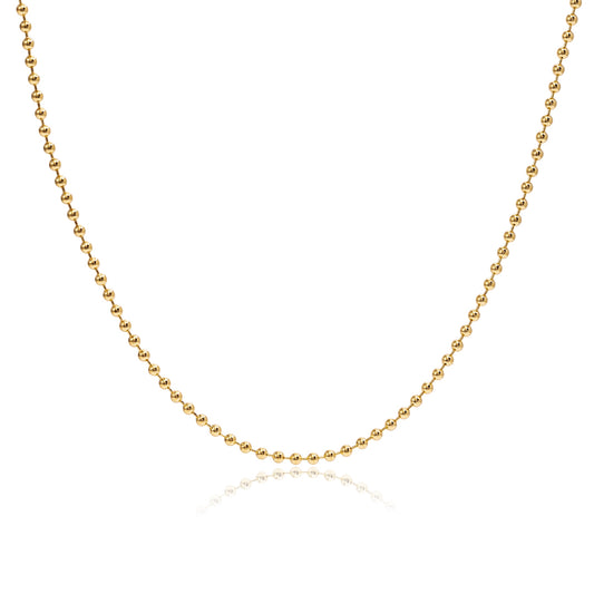 maddie beaded necklace chain 18k gold plated petite