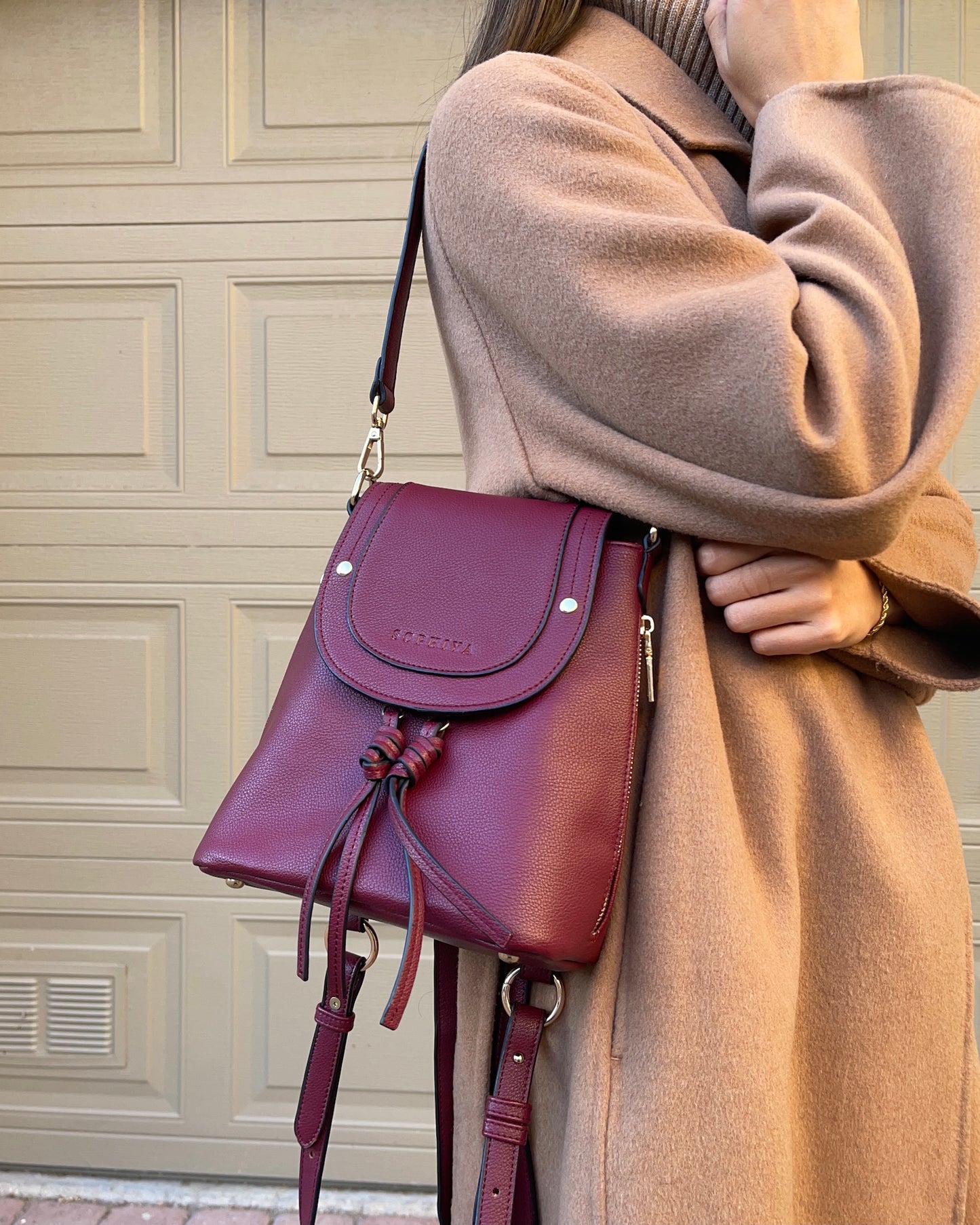 SOPHIYA zoe small backpack burgundy purse